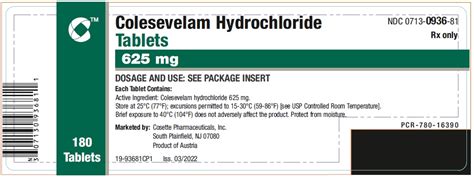 colesevelam 625 mg